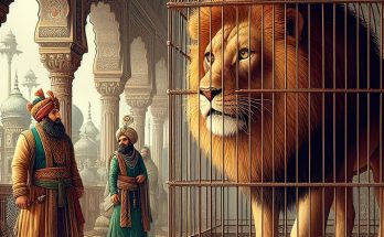 Lion in cage akbar birbal story