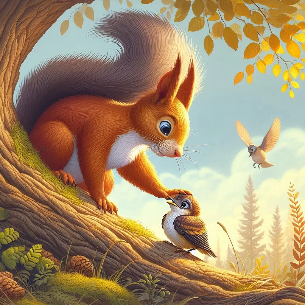 squirrel helping small moral story